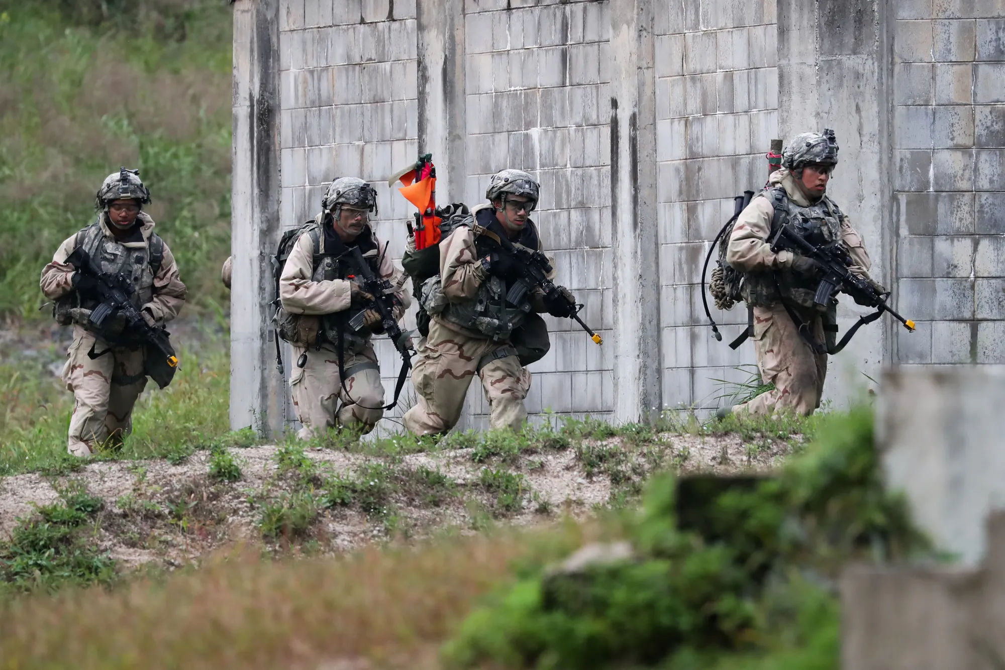 U.S. soldiers during a training exercise between the U.S. Army and the South Korean army in South Korea, 2017.