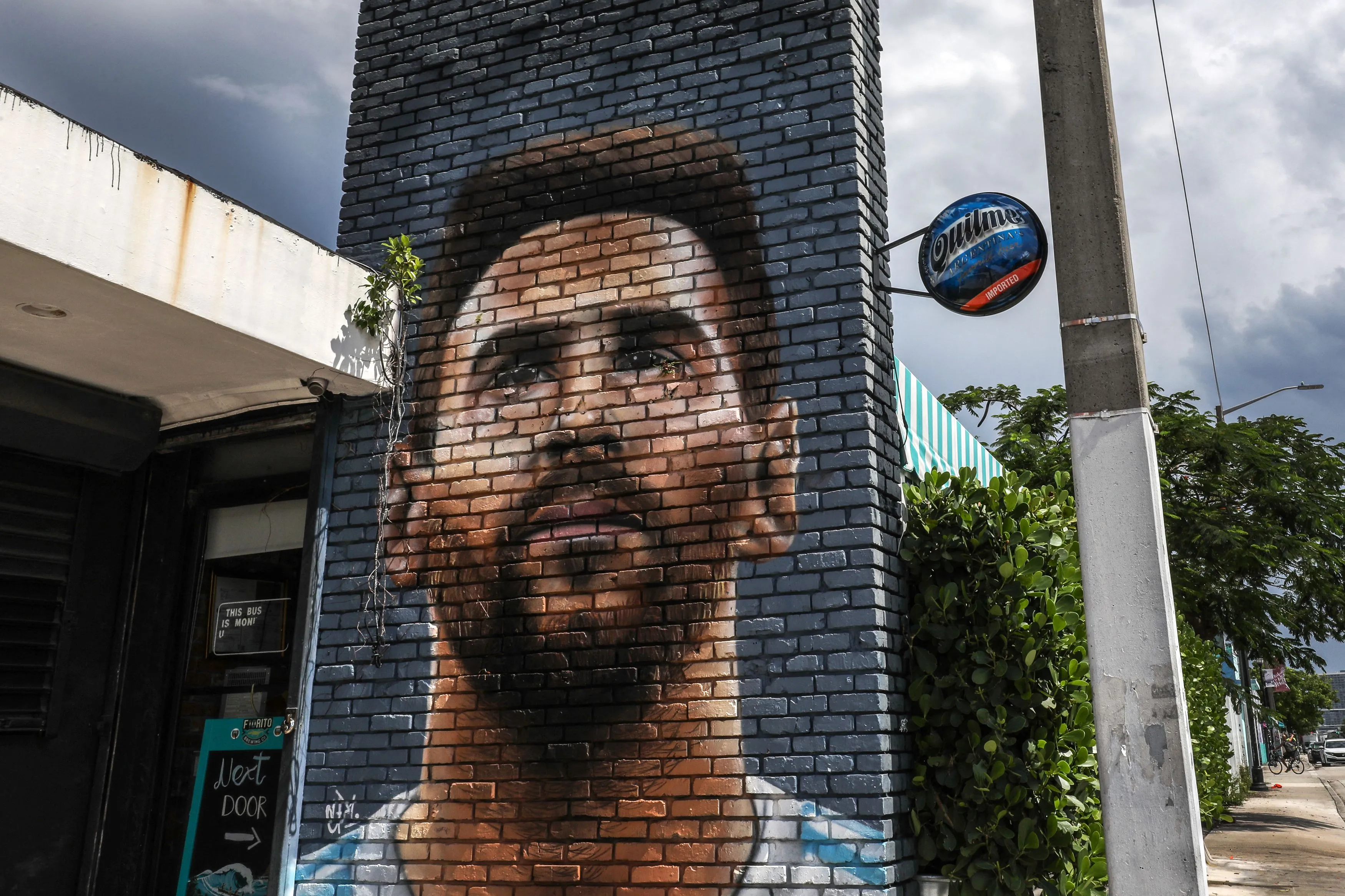 A mural depicting Argentine football player Lionel Messi is pictured in Miami on June 7.