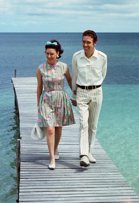 Princess Margaret and her newlywed husband Earl of Snowdon on their March 1967 honeymoon in the Caribbean.
