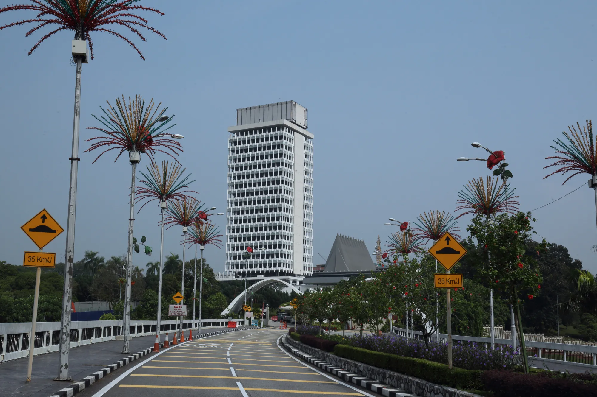 The Malaysian Parliament building stands in Kuala Lumpur.