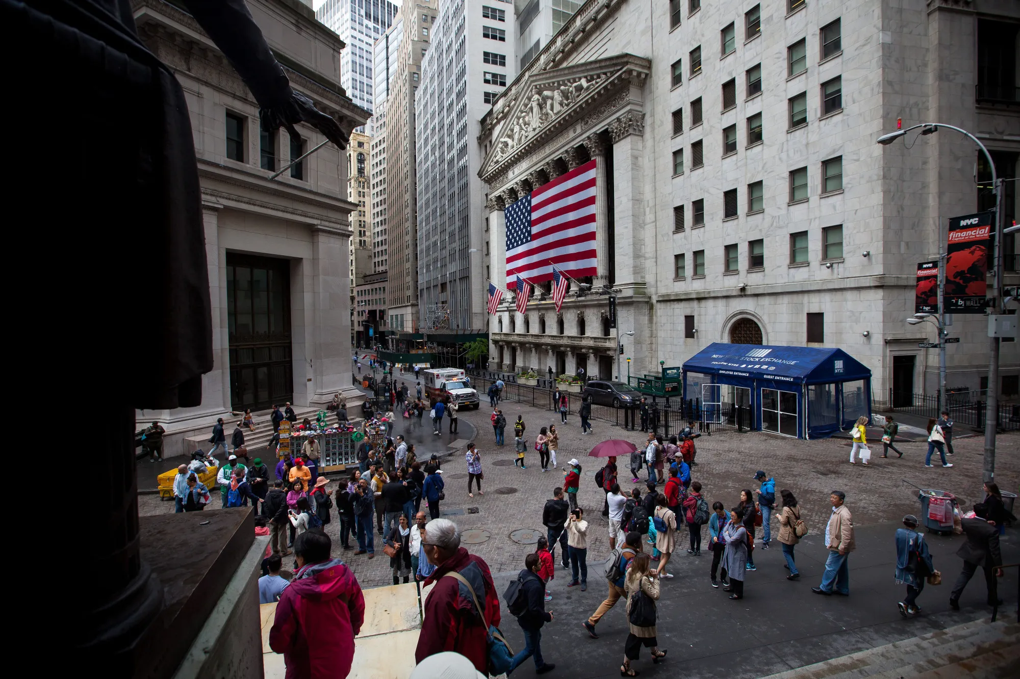 Trading On The Floor Of The NYSE As Foreign Investors Return To U.S. Stocks 