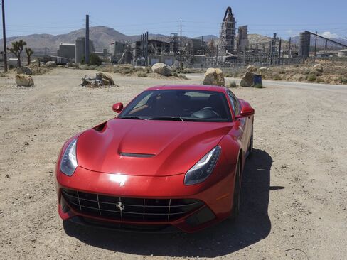 The Ferrari F12 Berlinetta in the Mojave Desert.