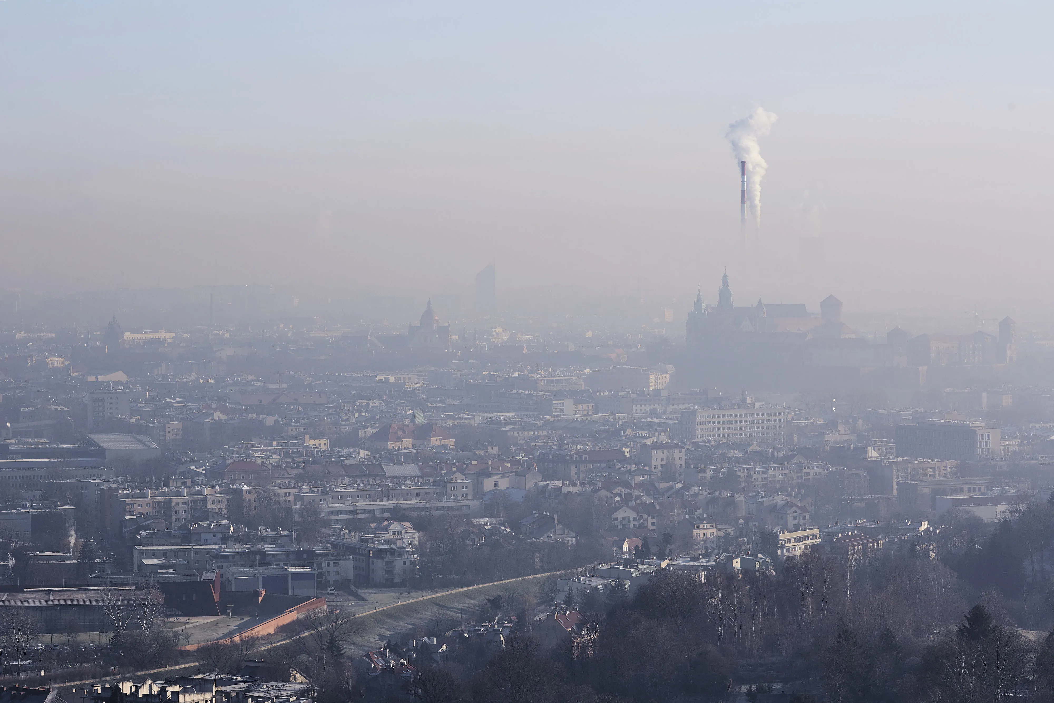 Emissions rise from the Wroclaw power plant in Krakow.