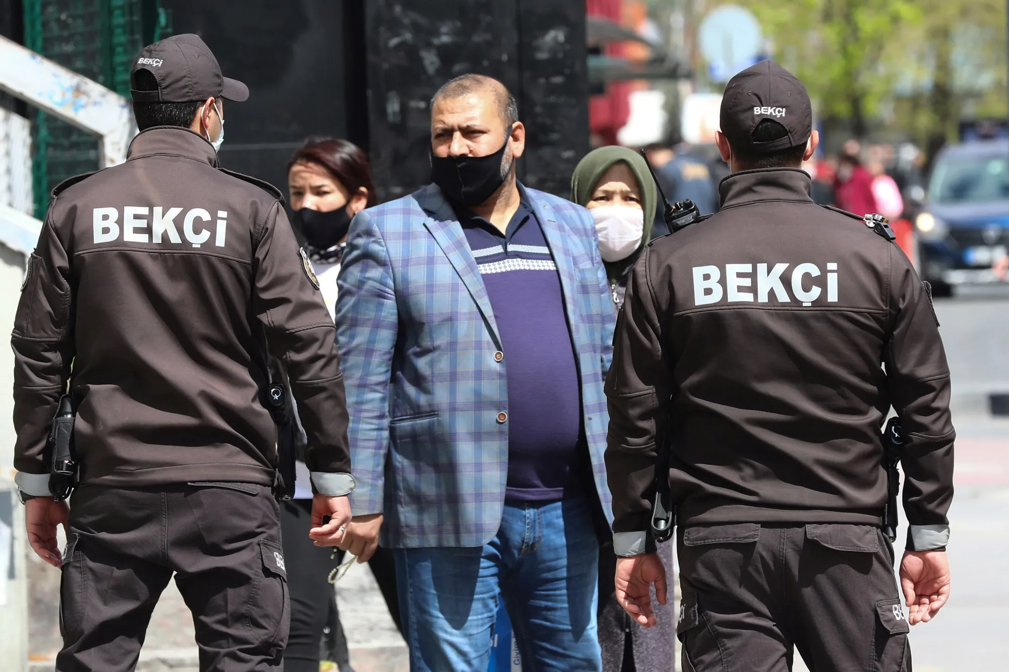 Turkish&nbsp;auxiliary police officers in Ankara in April.