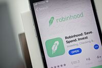 The Robinhood application on a mobile device.
