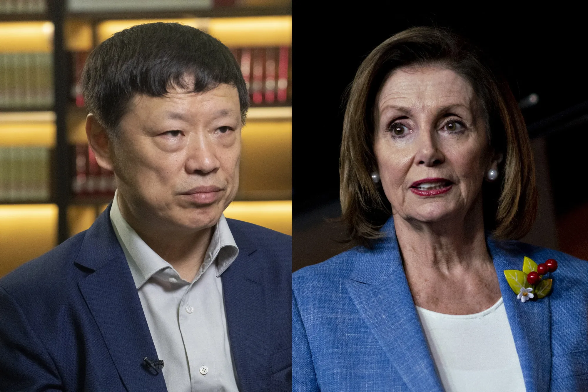 &nbsp;Hu Xijin, left, and Nancy Pelosi.