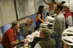 Vashon Island residents work in their Emergency Operations Center to discuss how to respond should a major earthquake take place.