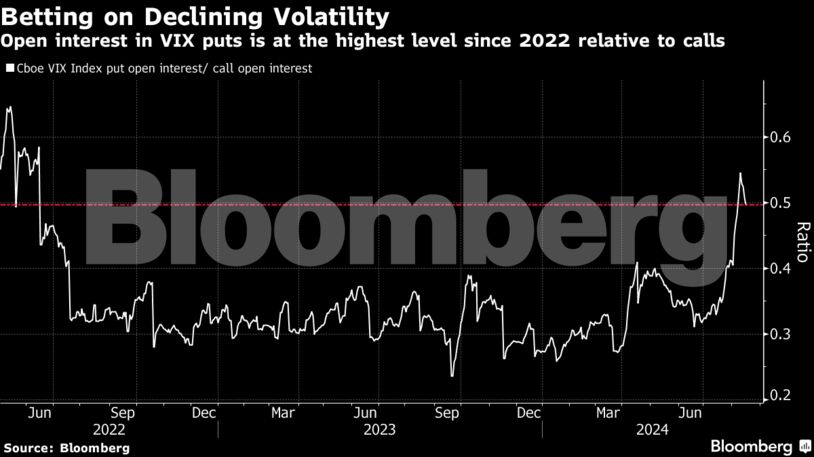 Betting on Declining Volatility | Open interest in VIX puts is at the highest level since 2022 relative to calls