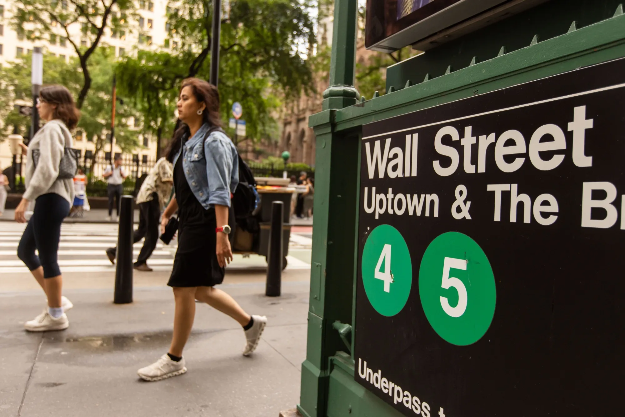 A Wall Street subway station near the New York Stock Exchange.