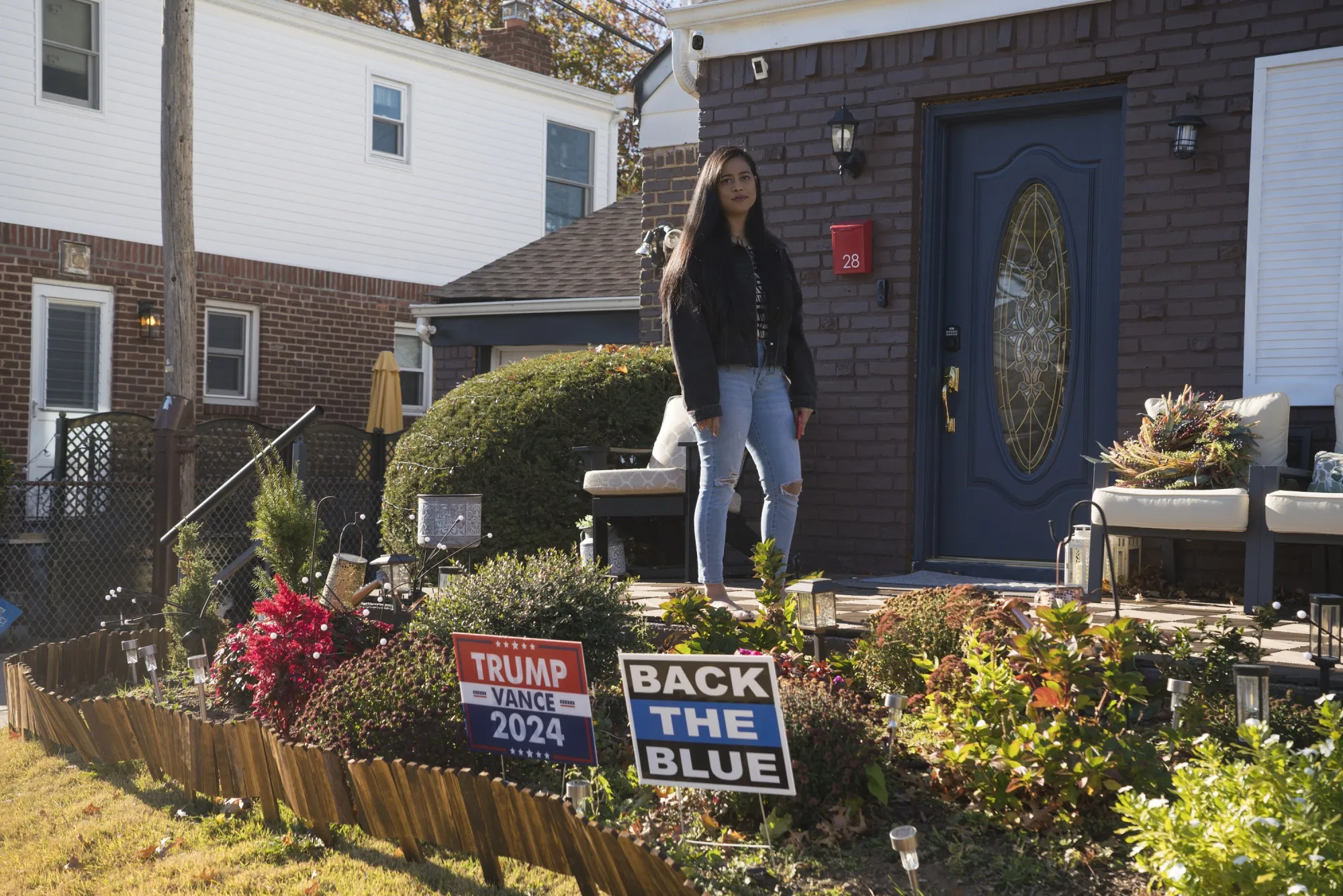 Nishat Bhuiyan, a Donald Trump supporter, in Elmont, New York. 