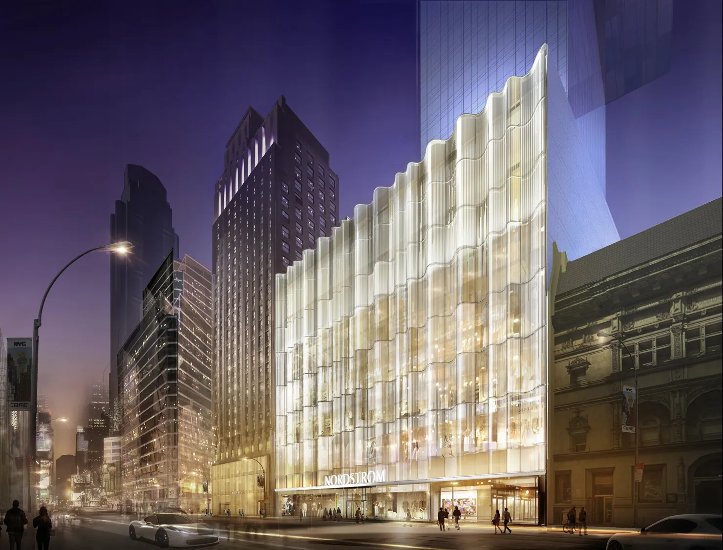 Rendering of the Nordstrom store coming to West 57th street in New York.