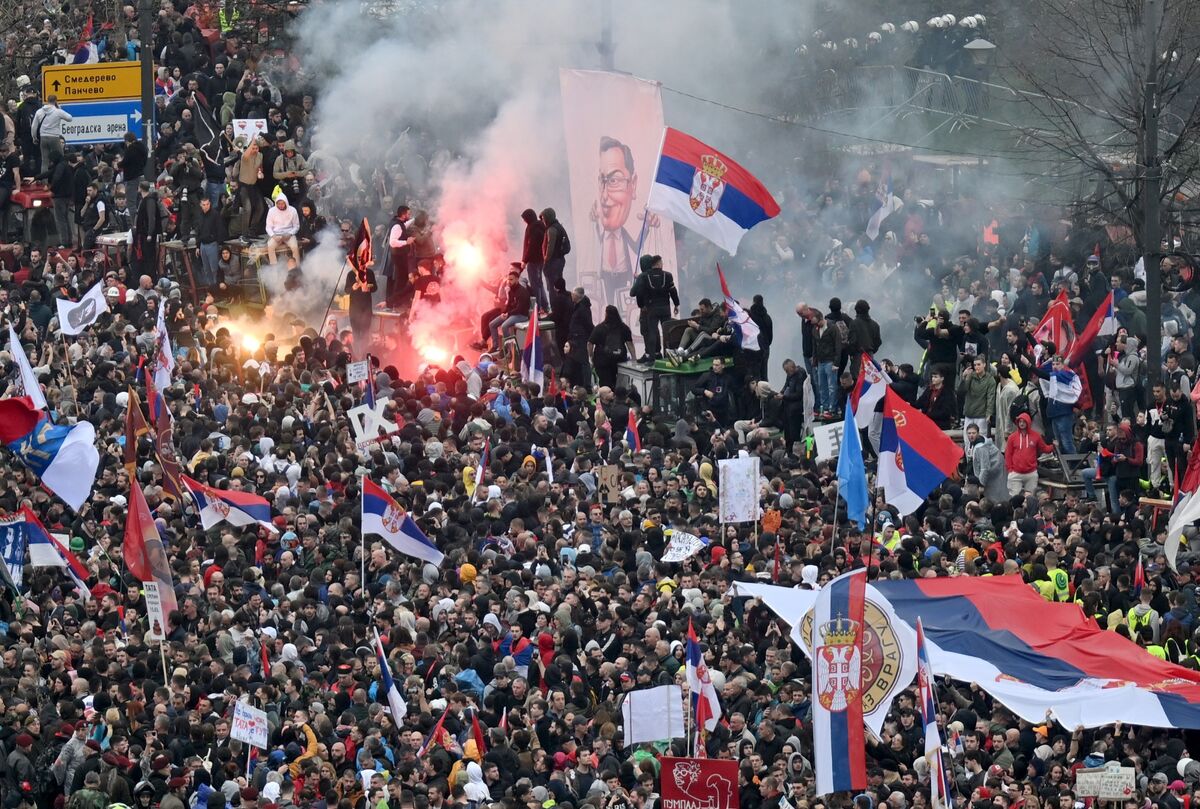 Serbs Rally Against Vucic Regime in Biggest Protest in Decades