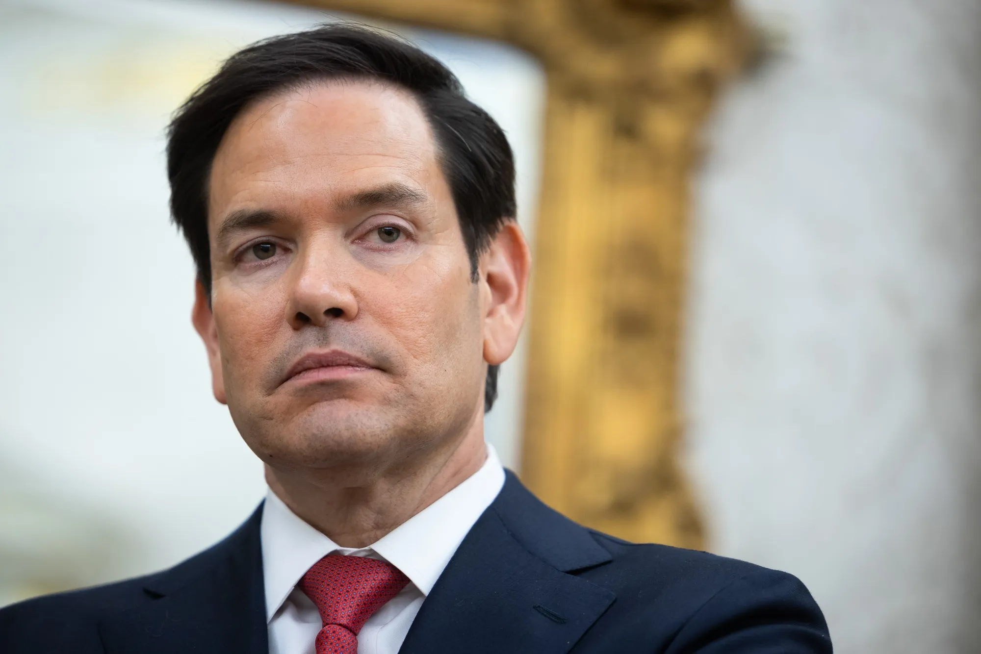 Marco Rubio during a swearing-in ceremony in the Oval Office of the White House in Washington, DC, on May 6.