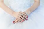 Wedding ring on her finger
