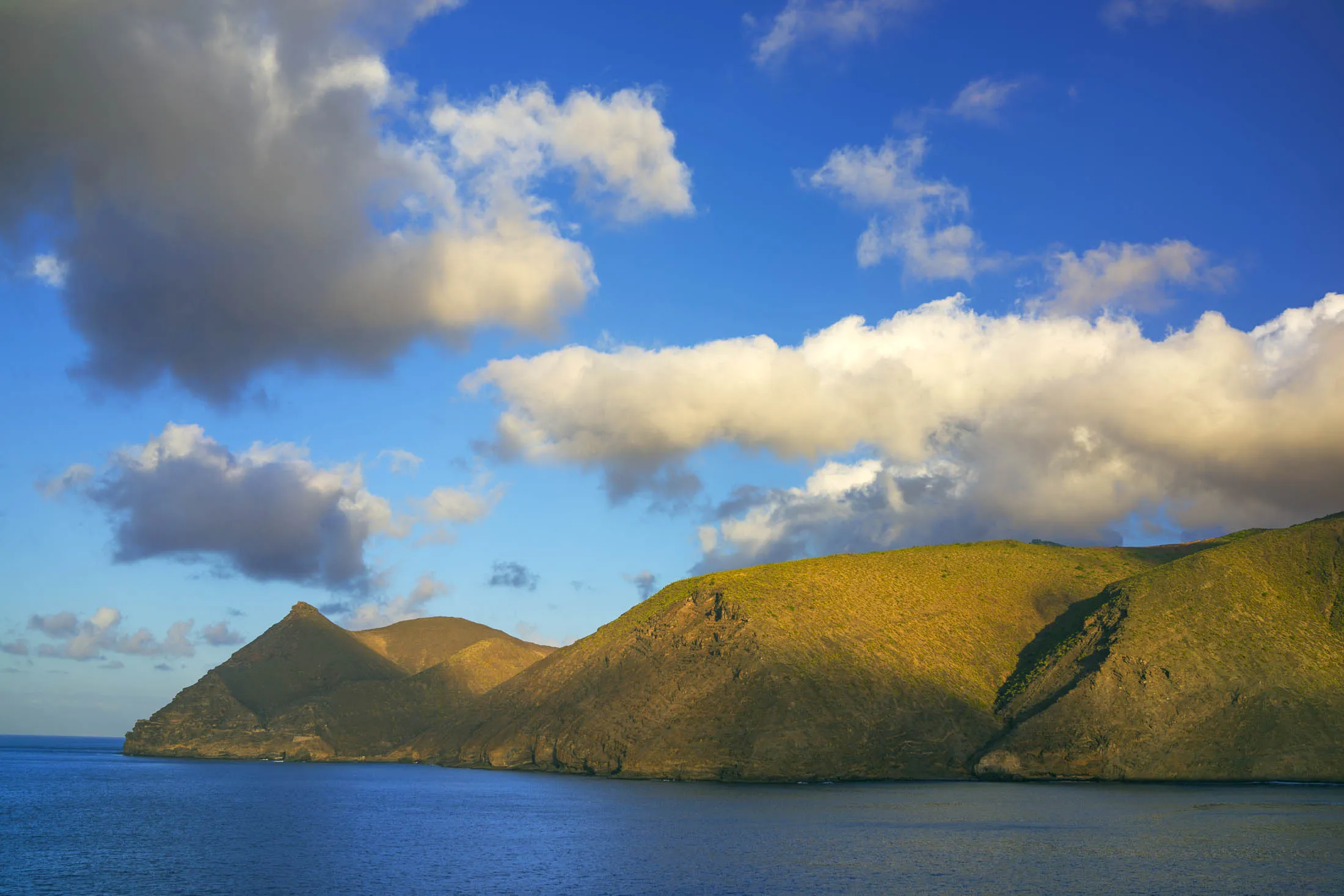 The volcanic coastline of Saint Helena Island.