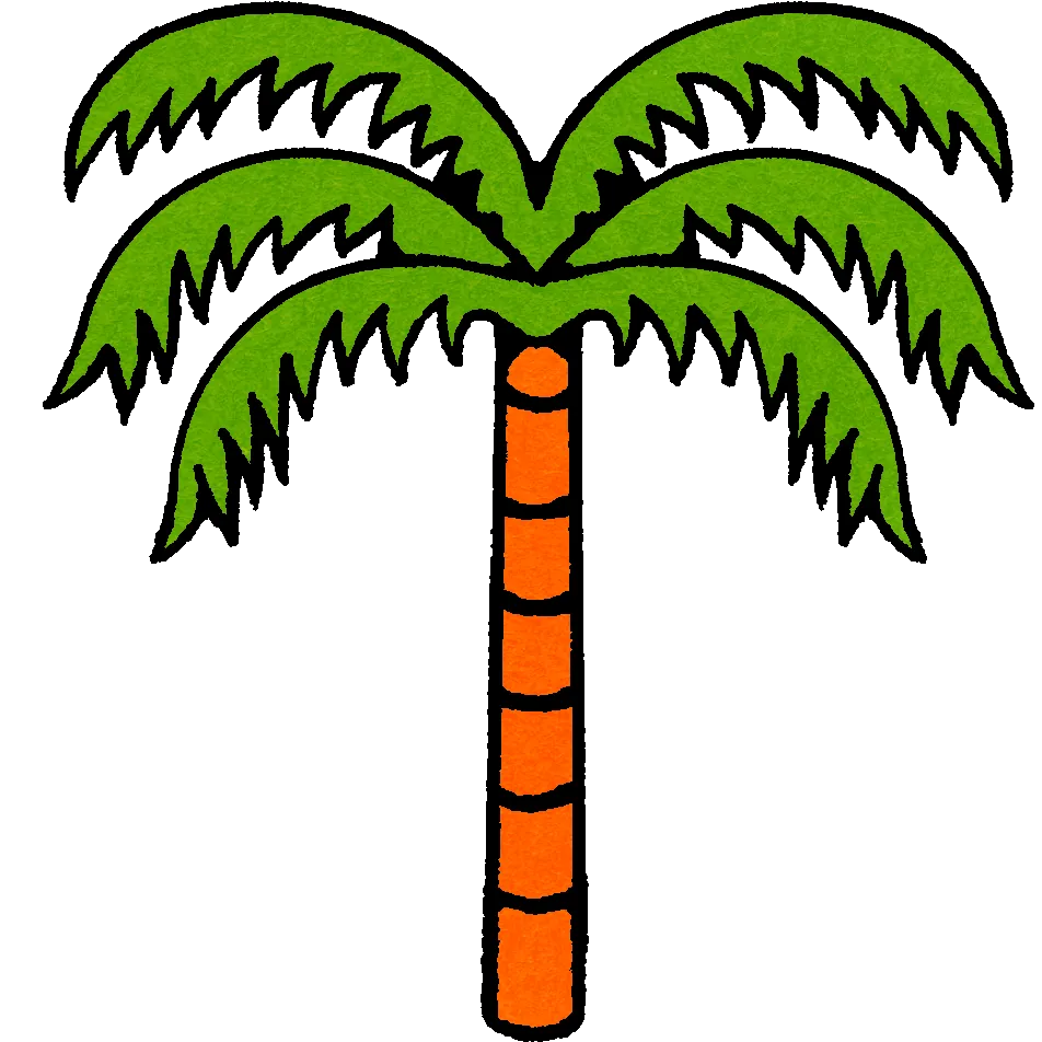 A drawing of a palm tree.