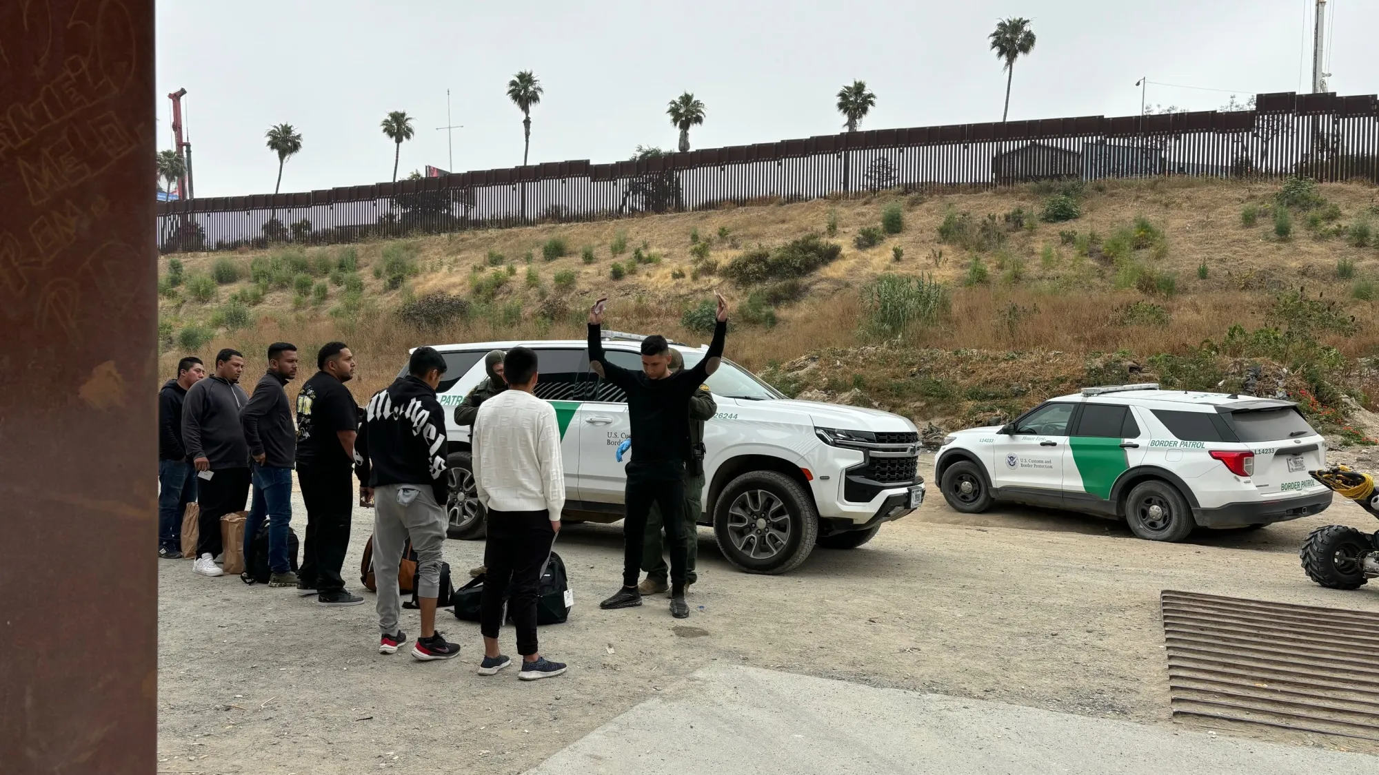 Migrants at California’s southern border near Tijuana on June 5, 2024.