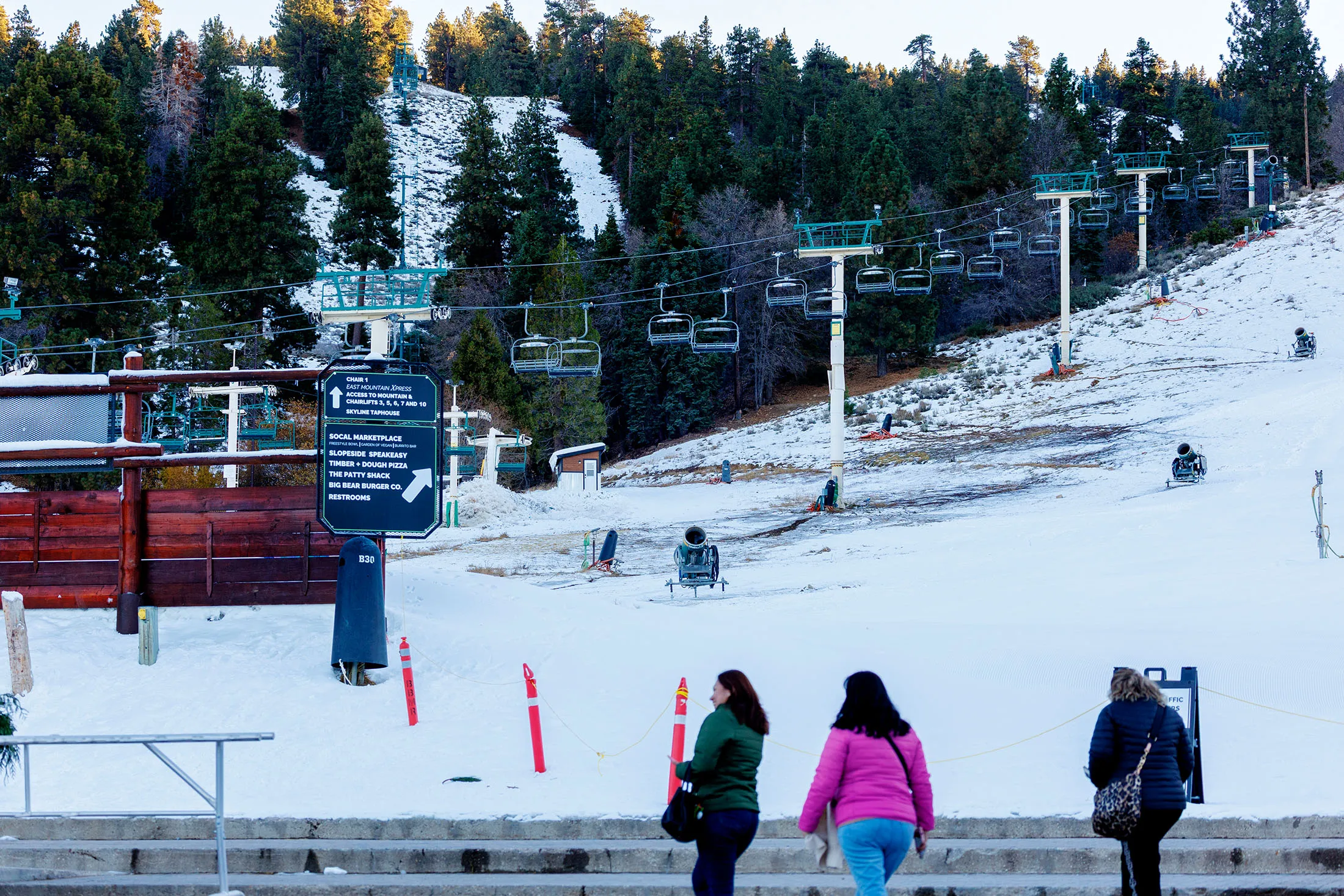 Bare patches peek through&nbsp;at Snow Summit in Big Bear Lake, California,&nbsp;on Dec.&nbsp;4.