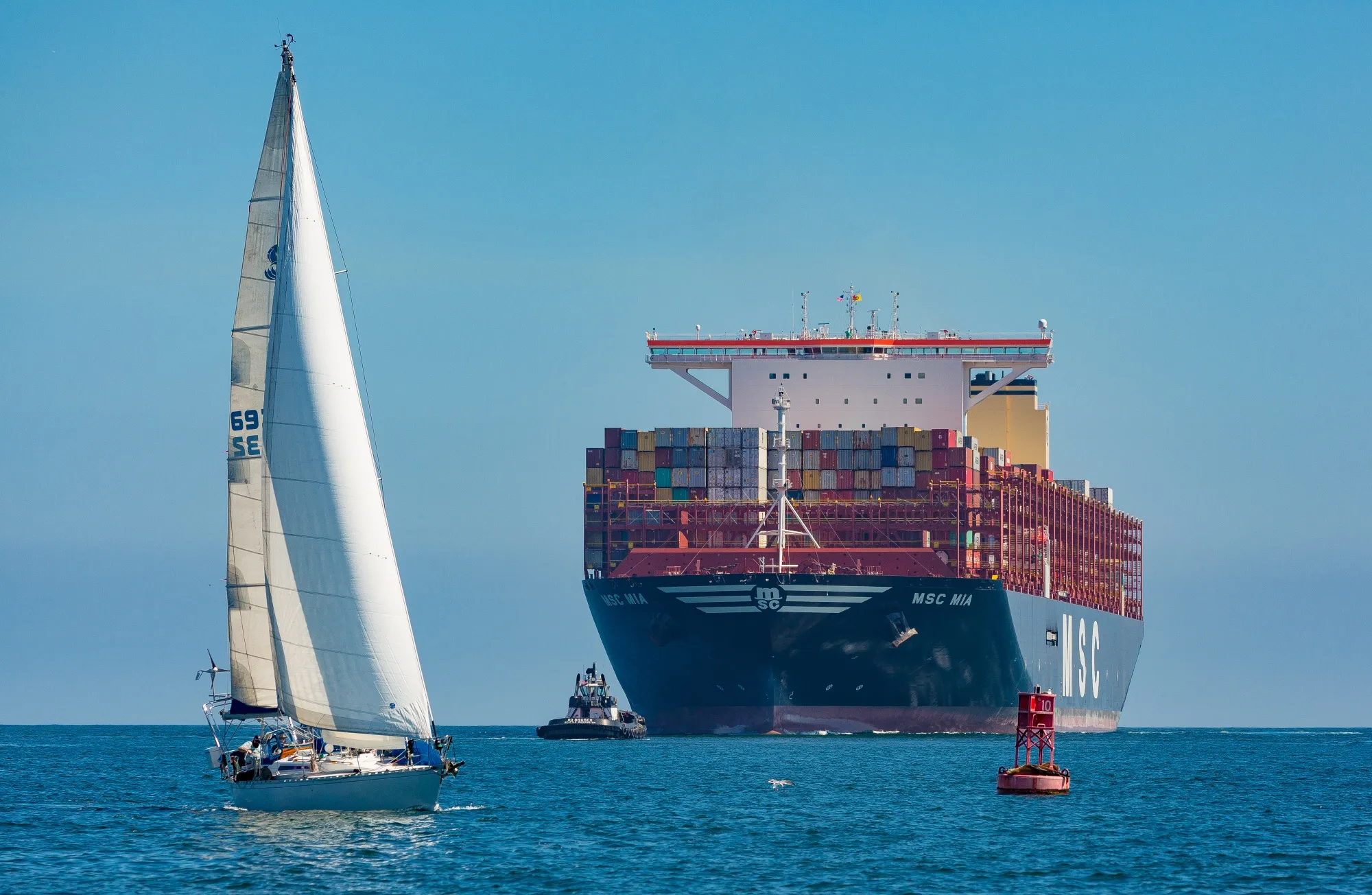 A ship arrives at the Port of Los Angeles on Wednesday.