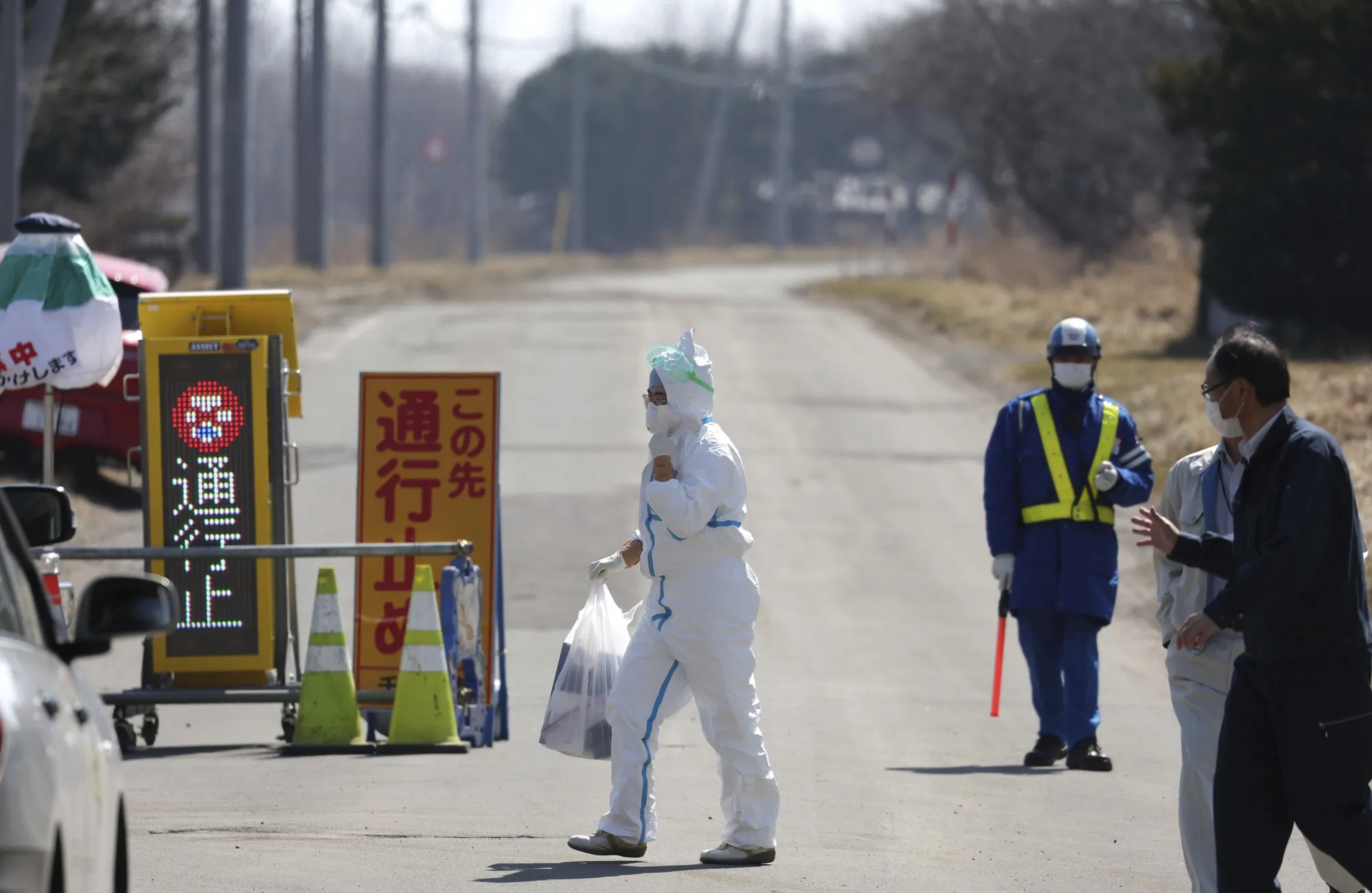 Outside a poultry farm with bird flu outbreaks in Chitose City, Hokkaido Prefecture in Japan, on March 28.