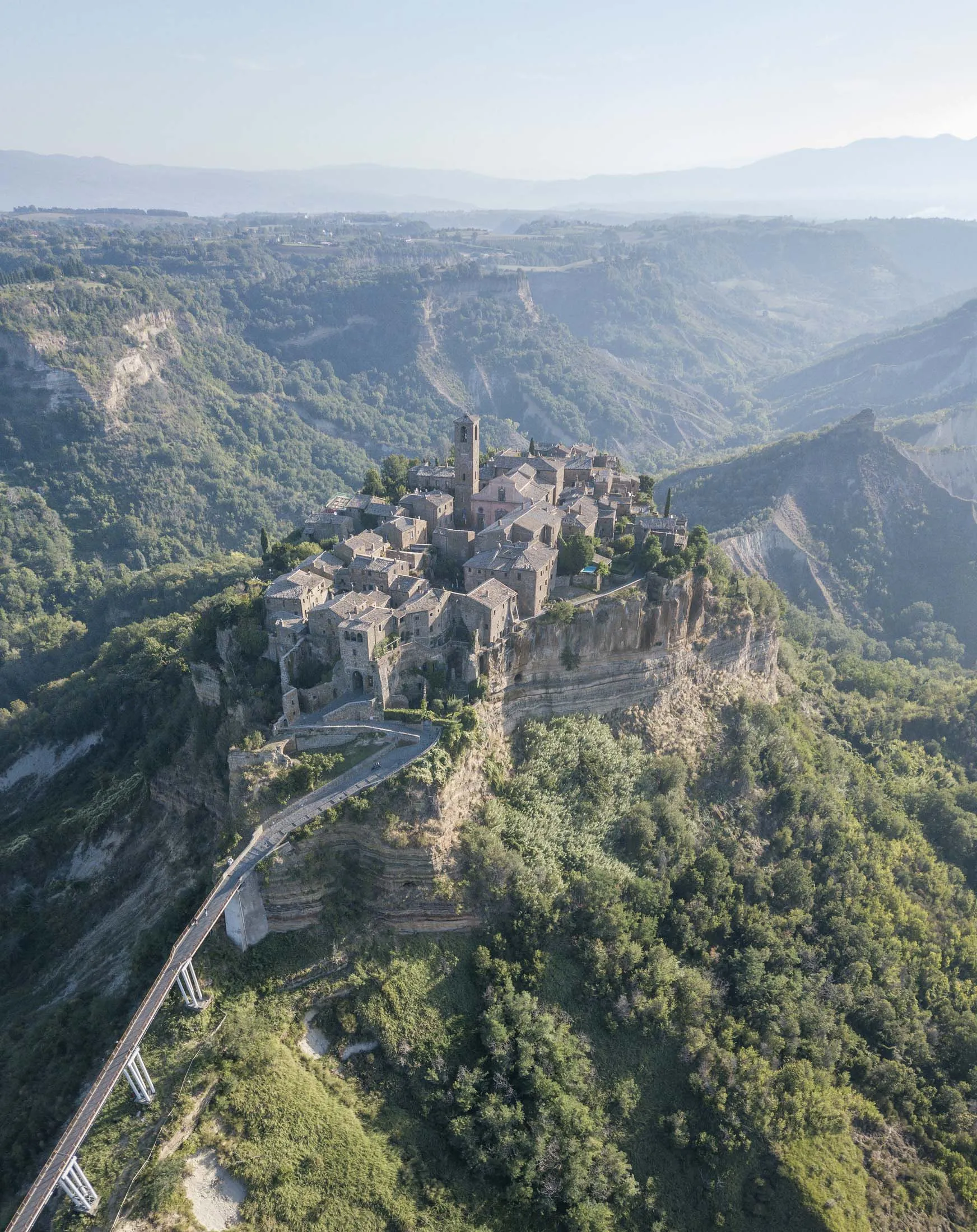 Civita di Bagnoregio, in the mountains north of Rome, is home to Corte della Maestà.