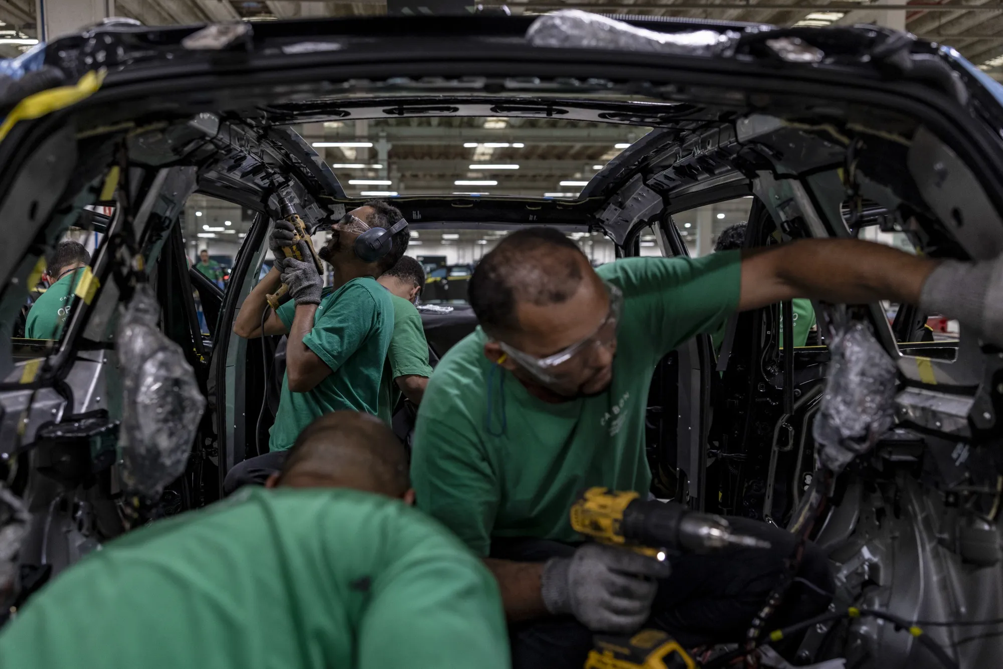 Employees on the assembly line in&nbsp;Carbon’s factory, in Brazil.