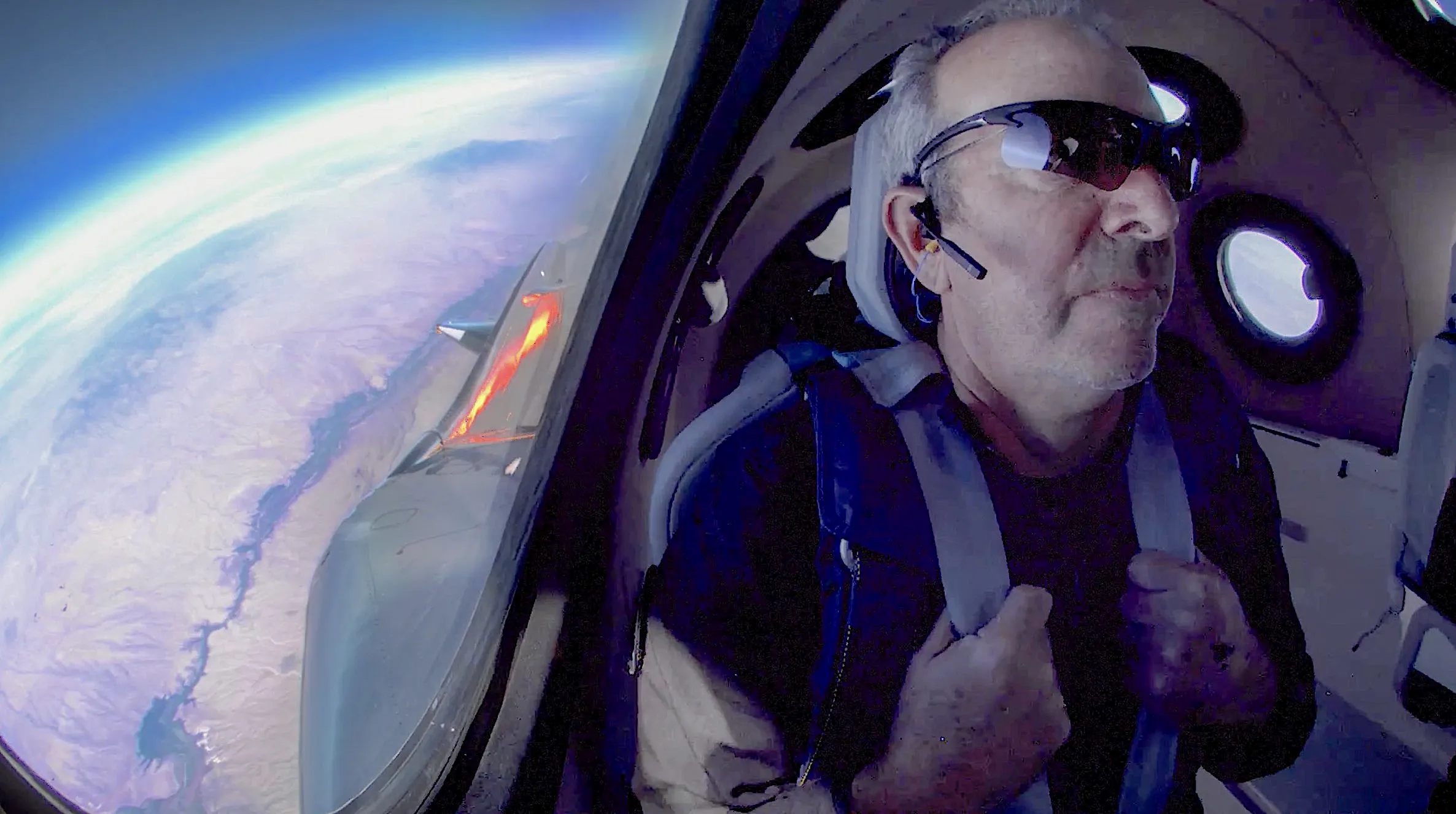 Ron Rosano aboard a Virgin Galactic rocket in 2023.