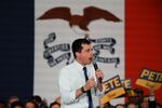 Pete Buttigieg, former mayor of South Bend and 2020 presidential candidate, speaks at a campaign event in Des Moines, Iowa, on Feb. 2, 2020. 
