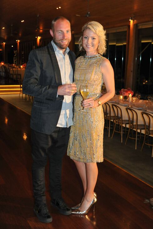 Troy and Nicki Tindill at the dinner held for Sydney designer Collette Dinnigan.