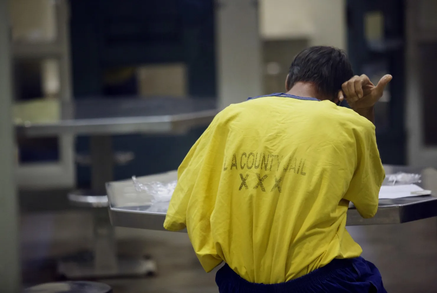 An inmate at the Los Angeles County Sheriffs Department Twin Towers Correctional Facility.