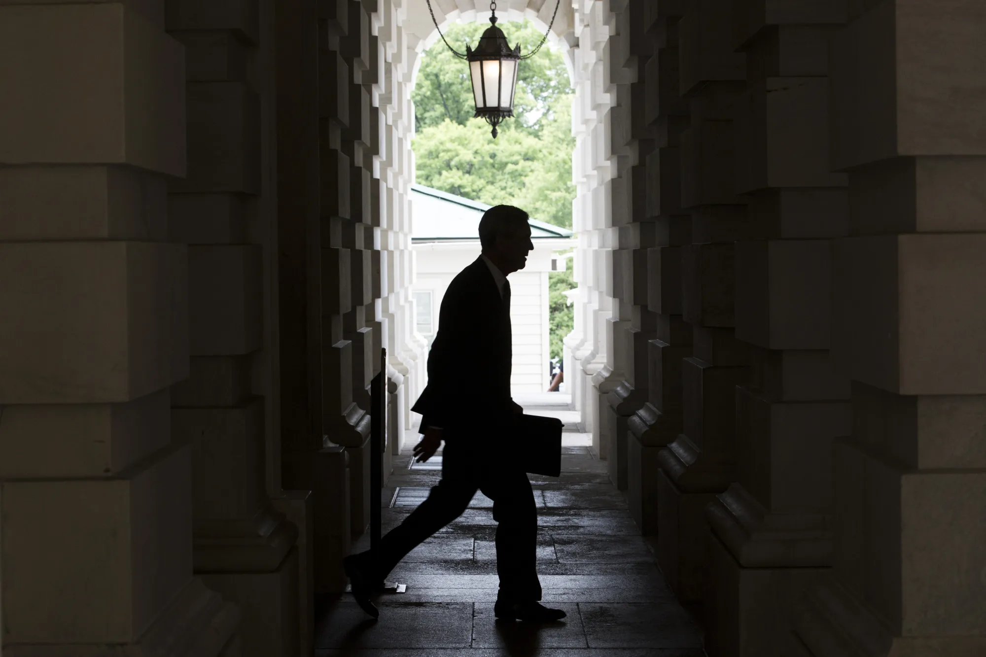 Robert Mueller&nbsp;is seen as he leaves the U.S. Capitol Building&nbsp;in Washington, D.C., on&nbsp;June 20, 2017.