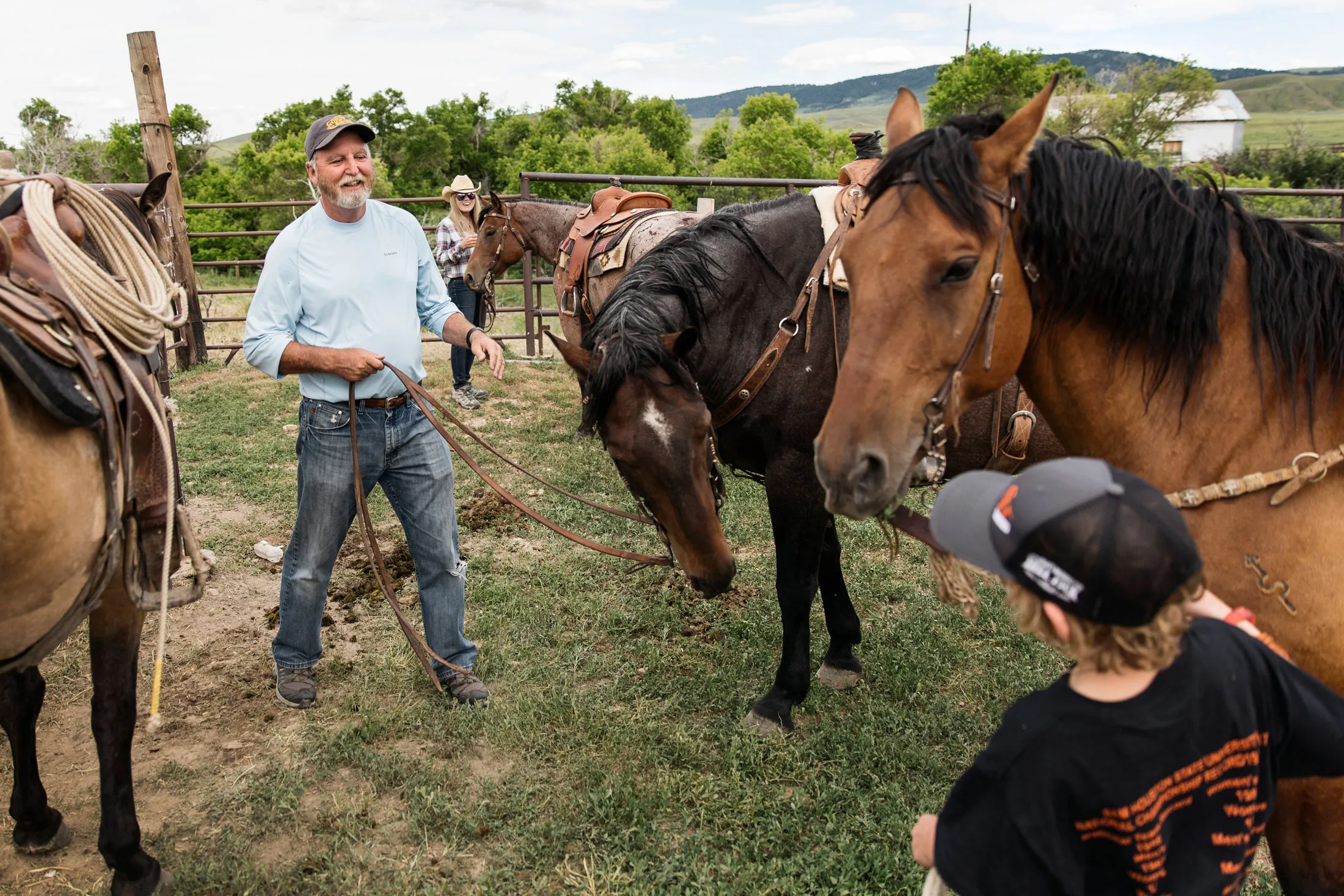Russell Gordy with his family&nbsp;on his ranch in Casper, Wyoming.