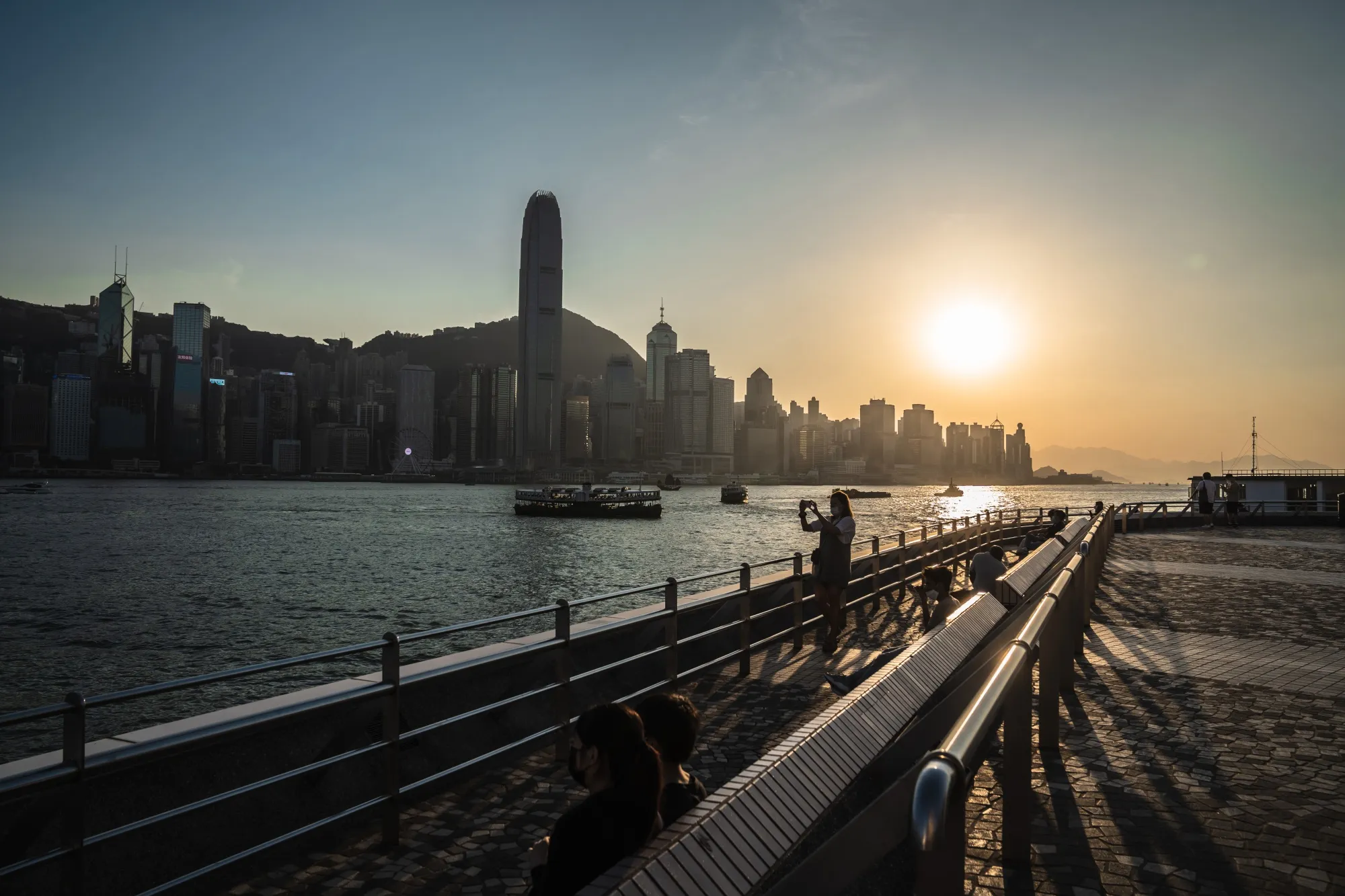 Buildings across Victoria Harbor in Hong Kong.
