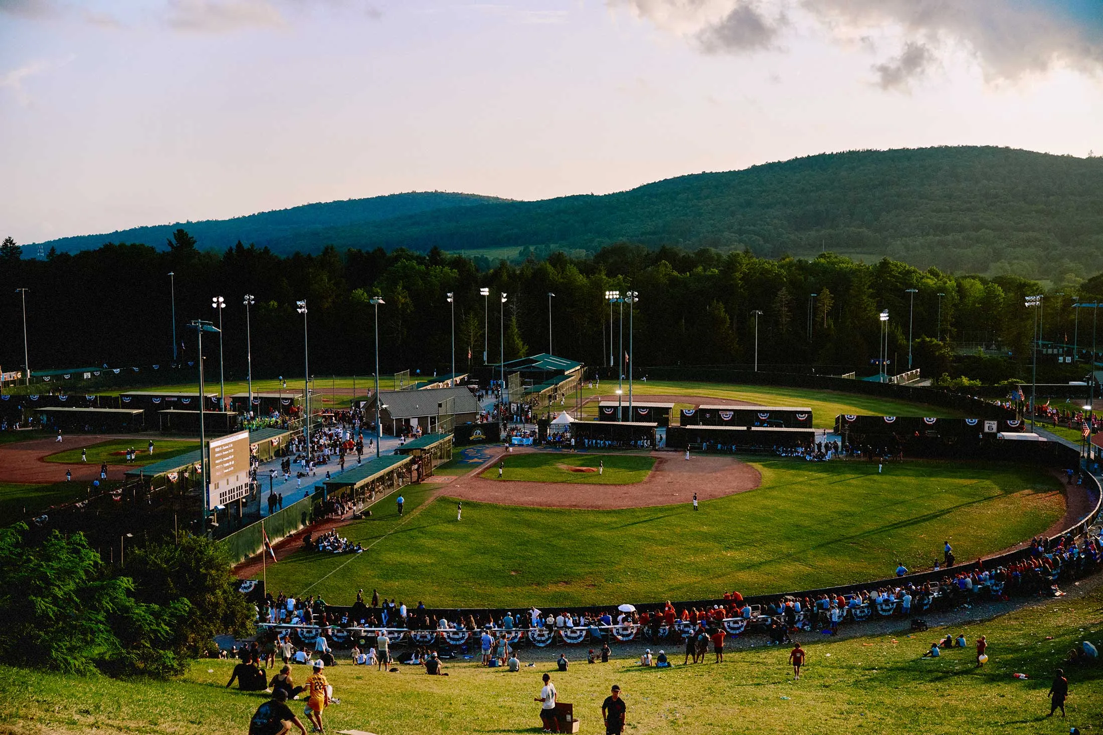 Fields seen from the hillside at Cooperstown All Star Village.