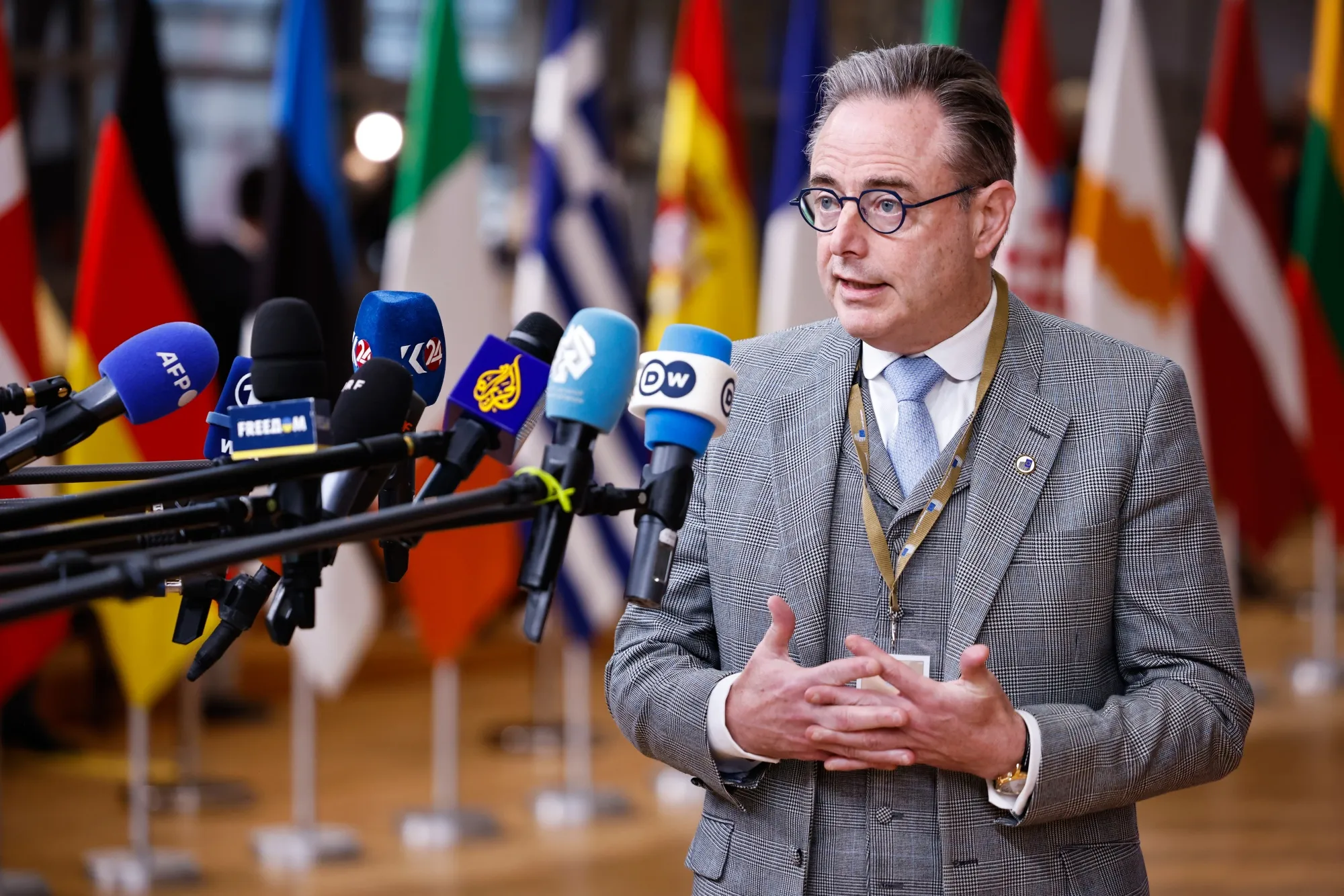 Bart De Wever at a European Council meeting in Brussels, Oct. 23.
