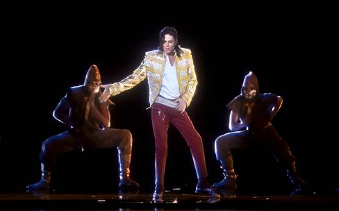 A holographic image of Michael Jackson performs onstage during the 2014 Billboard Music Awards at the MGM Grand Garden Arena in May 2014.