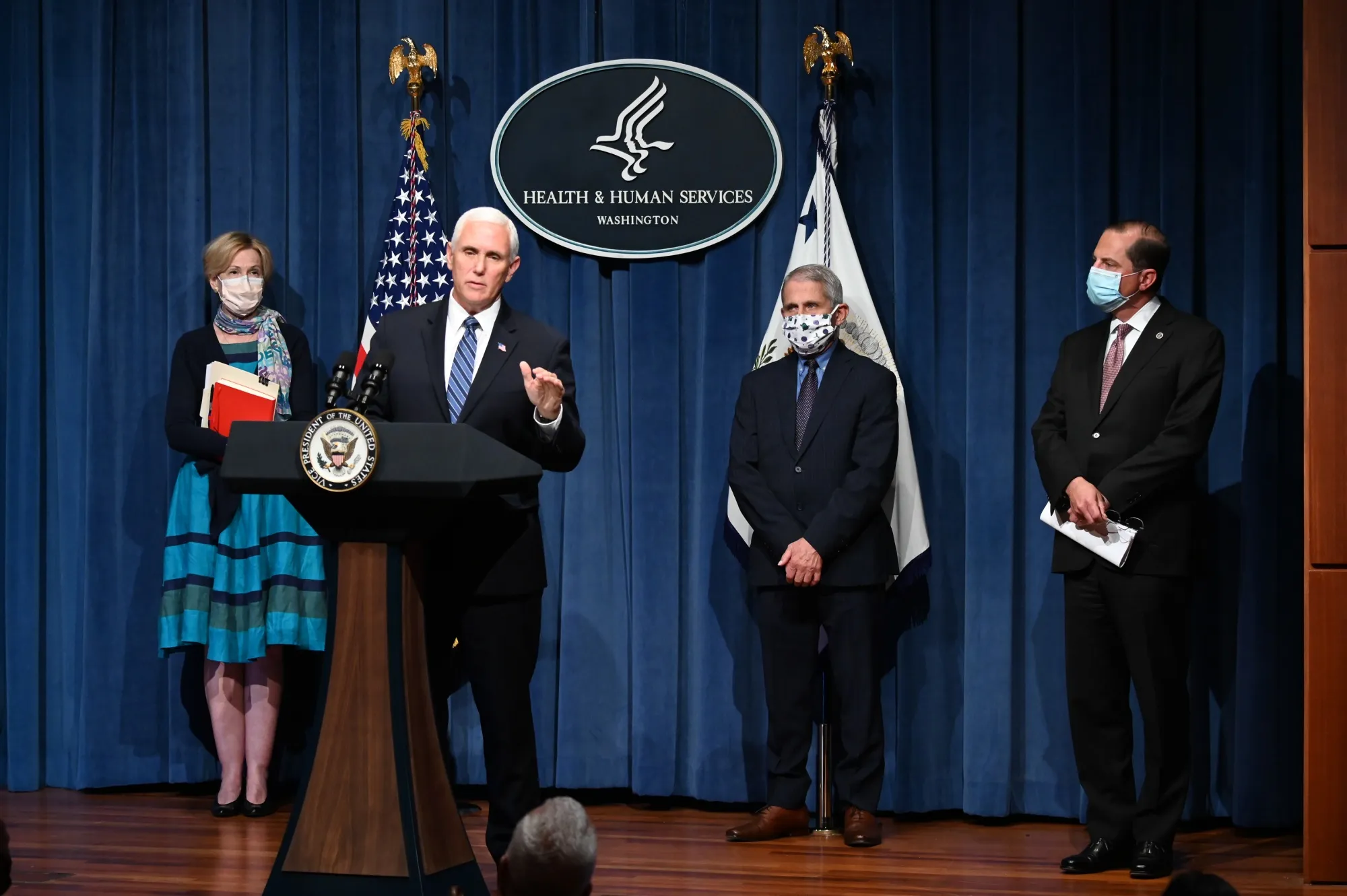 Vice President Pence speaks during a White House Coronavirus Task Force briefing at the Department of Health and Human Services&nbsp;in Washington, D.C., U.S., on&nbsp;June 26.
