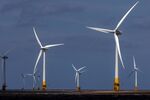 Offshore wind turbines near Great Yarmouth, UK.