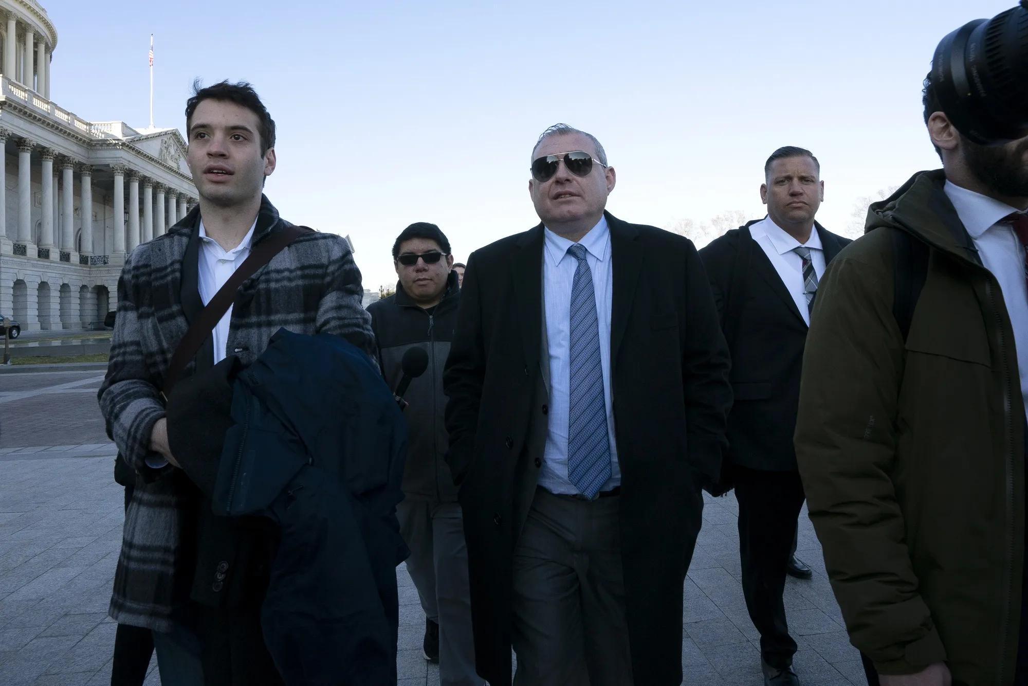Lev Parnas walks towards the Hart Senate Office building in Washington, D.C., on Jan. 29, 2020.