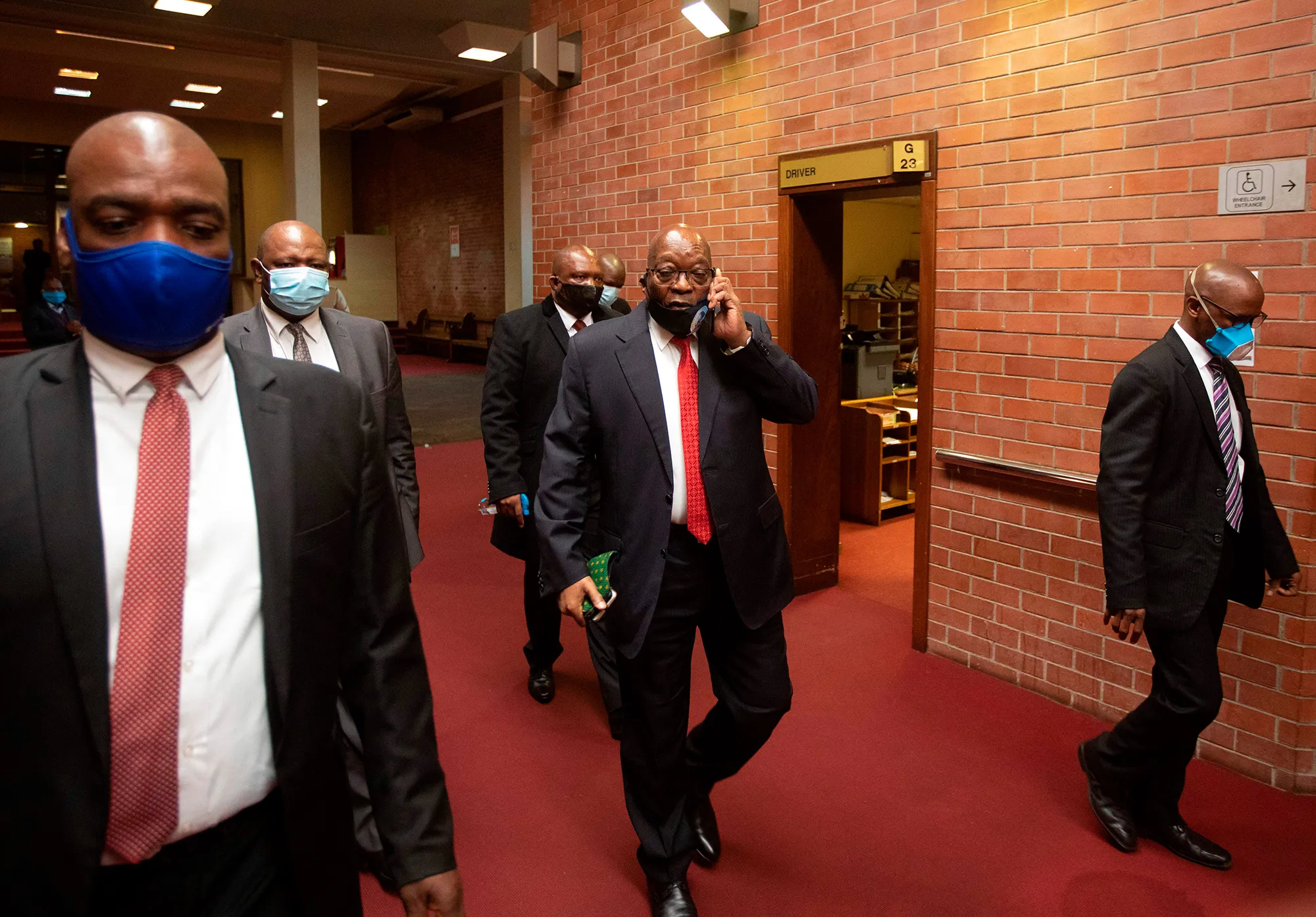 Jacob Zuma arrives at Pietermaritzburg High Court in South Africa, on June 22.