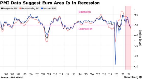 PMI Data Suggest Euro Area Is in Recession