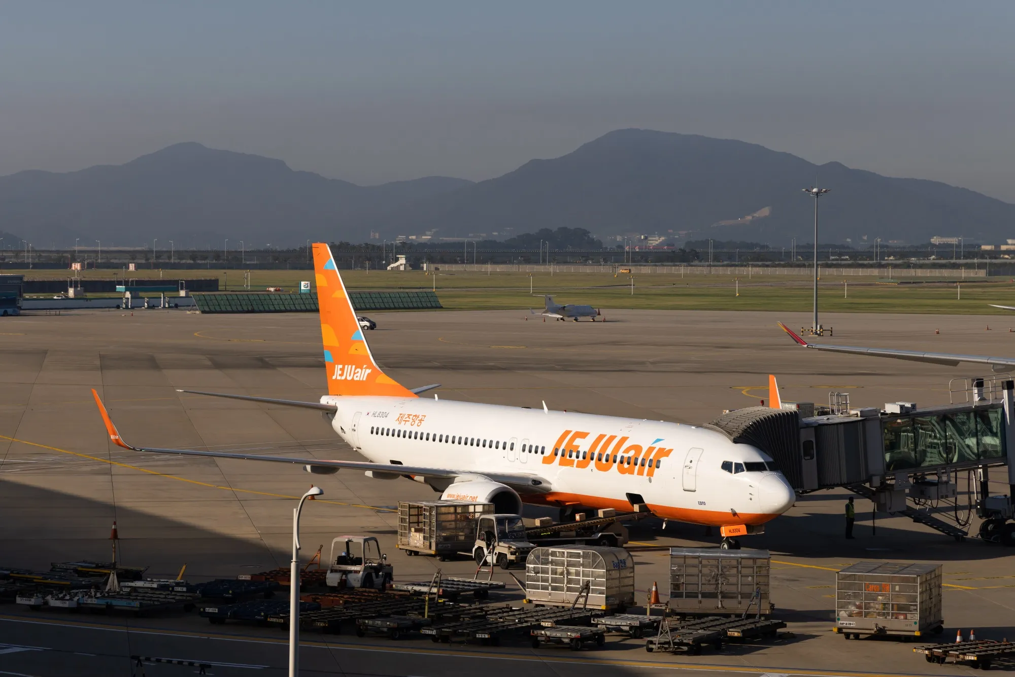 A file photo from 2022 of a Boeing Co. 737-800 aircraft operated by Jeju Air Co. at Incheon International Airport, the same aircraft type —&nbsp;but not the same plane —&nbsp;as the Seoul flight.