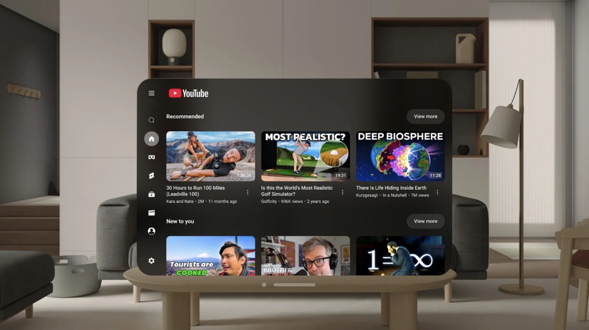 YouTube’s Vision Pro app.
