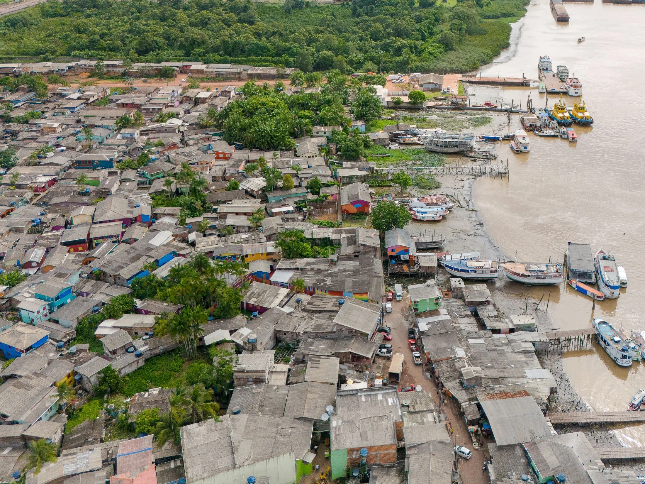 Urban sprawl has pushed the poor in Macapa into the floodplains of the Amazon River.