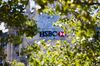 A logo sits on display at the HSBC Holdings Plc headquarters on Champs Elysee in Paris, France, on Wednesday, July 29, 2020. HSBC is in the process of selling its French retail banking arm, which comprises 250 branches and several thousand employees.