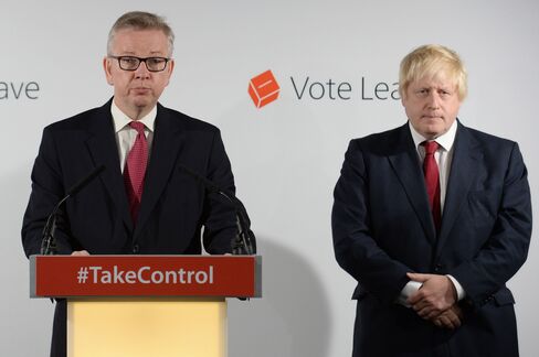 Michael Gove and Boris Johnson hold a press conference following the EU referendum vote on June 24.