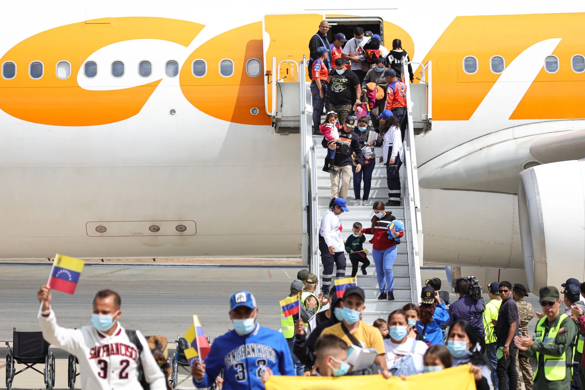 Venezuelans deported from the United States arrive at Simon Bolivar International Airport&nbsp; in La Guaira, Venezuela, on Feb. 24.&nbsp;
