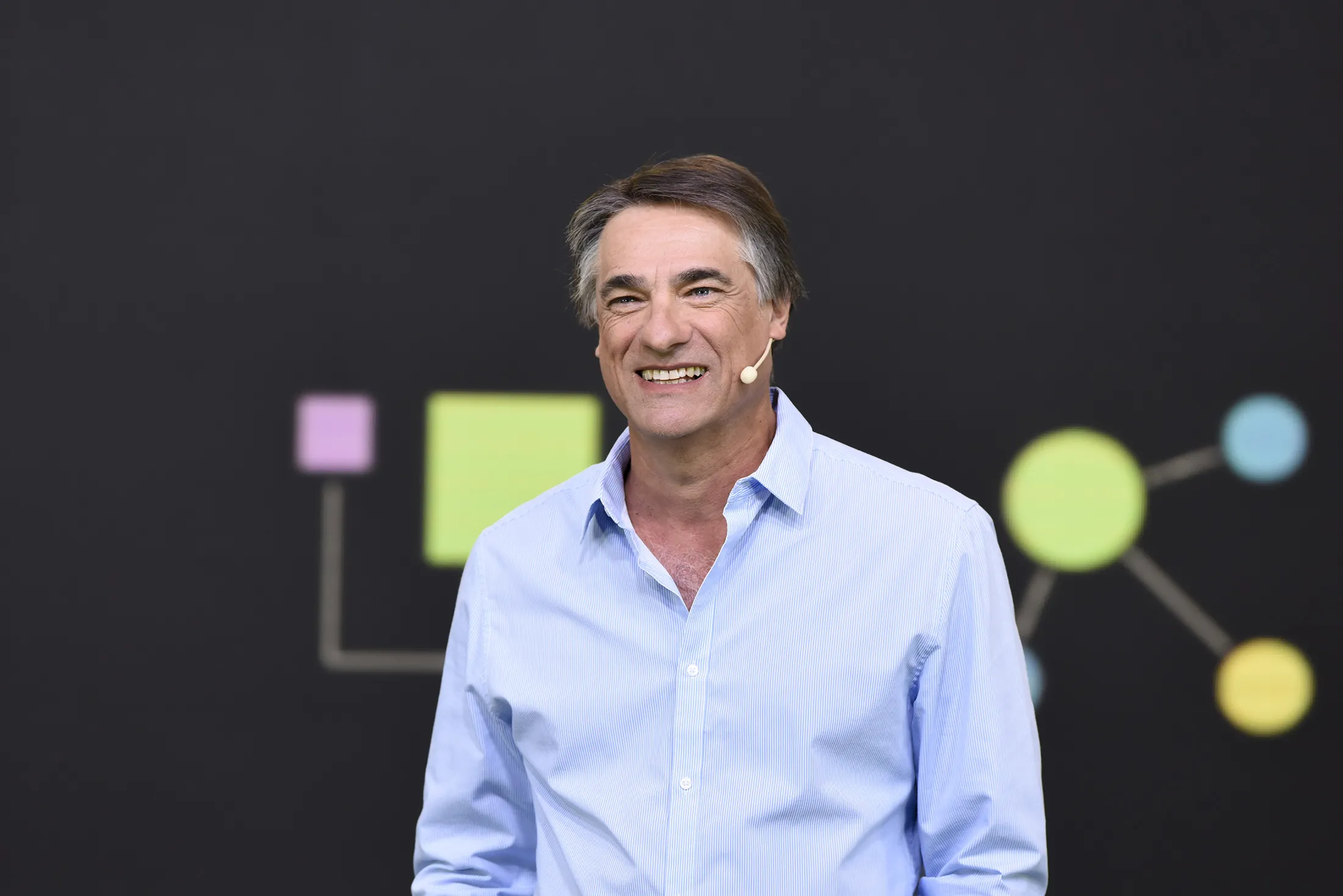 Genexus co-founder and chief executive officer Nicolas Jodal speaks at a company event.