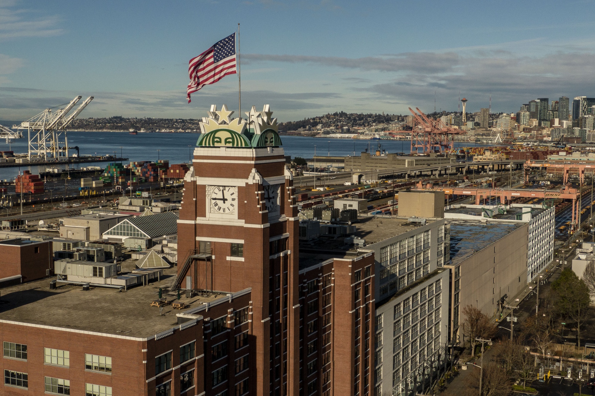 The Starbucks headquarters in Seattle.