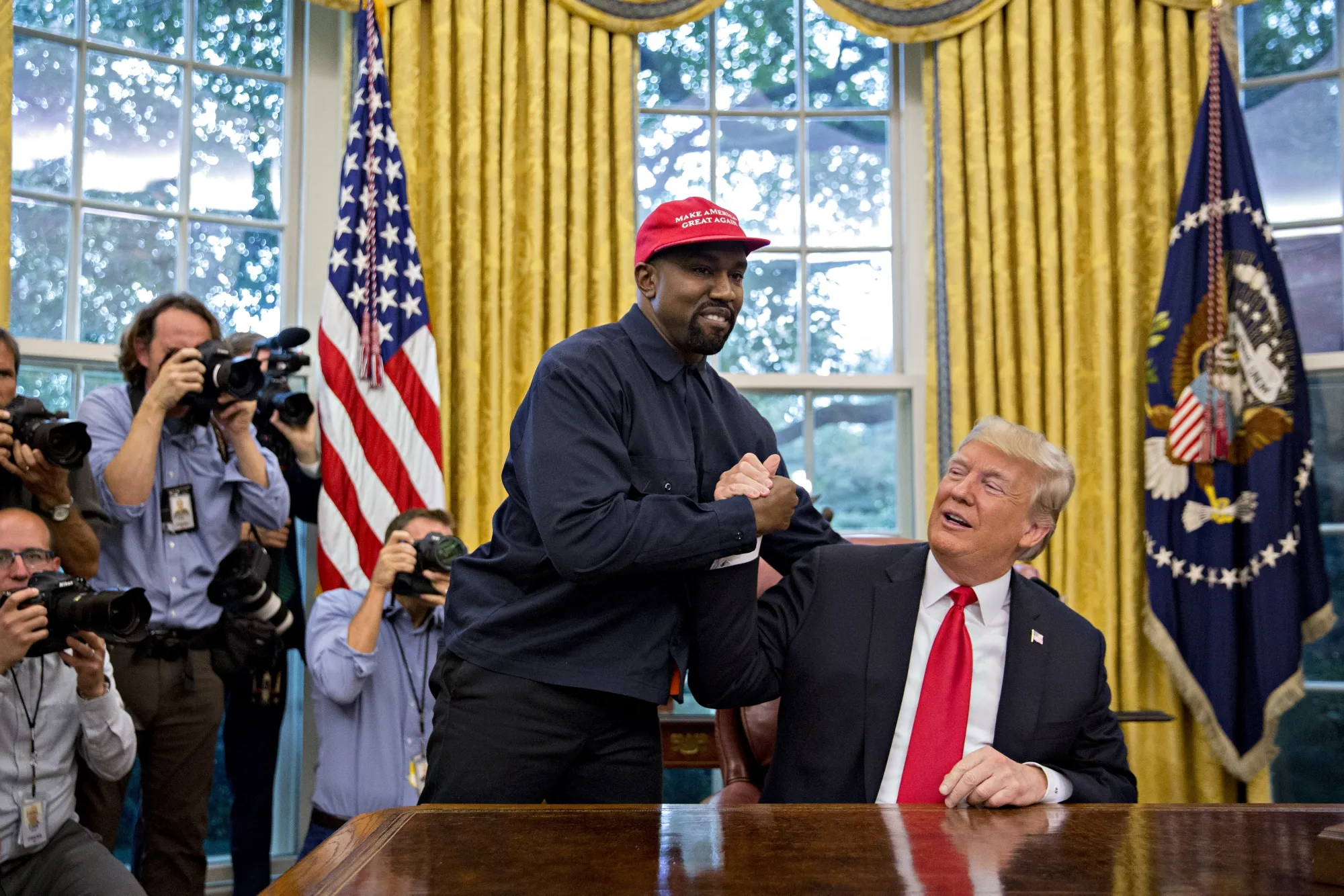 Kanye West and&nbsp;Donald Trump in October 2018.&nbsp;